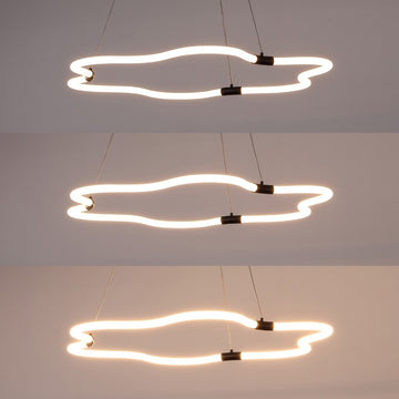 Nuvola 31.5" Contemporary Minimalist Metal/Acrylic Adjustable Dimmable Cloud Integrated LED Chandelier - JONATHAN Y